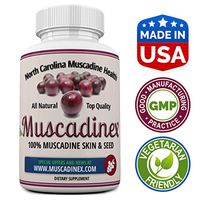 Longevity - Muscadinex MX1. Grape Resveratrol, Ellagic Acid, Quercetin. 60x 650Mg Vegetarian Capsules. The Muscadine is America’s Strongest Grape for Polyphenols. Top Quality, Made in The USA.