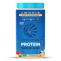 Sunwarrior - Warrior Blend, Plant Based, Raw Vegan Protein Powder with Peas & Hemp, Vanilla, 30 Servings, 26.4 Ounce