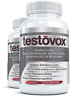 Testovox Muscle Builder and Testosterone Booster for Men (2 Bottles) | Enhance Performance with Lean Mass Formula to Jump Start Your Libido | Bulk Supplement with Tribulus Terrestris | 60 Caps Each