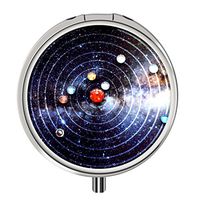 Pill Cases Metal,Custom Round Medecine Case Medecine Bottle Mini Travel Pill Vitamin Decorative Box Case Holder