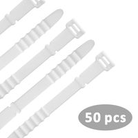 50 Packs Reusable Cable Ties 4.3 inches by Baskiss, Cord Strap for Cable Management and Cords Organization (White)
