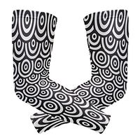 LEVEIS Black White Chevron Arm Sleeves UV Protection for Men Women Sunblock Protective Gloves Running Golf Cycling Driving Long Arm Cover 1 Pair