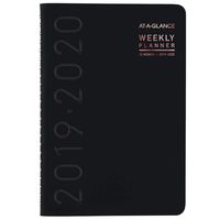 AT-A-GLANCE 2019-2020 Academic Year Weekly & Monthly Planner, Small, 5" x 8", Contempo, Black (70101X05)