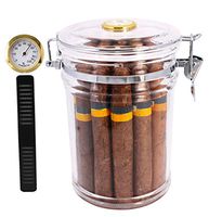 TOIKA Acrylic Cigar Humidor Jar with Hygrometer,Cigar Case Box That Can Holds About 18 Cigars