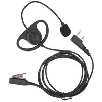KENMAX 2 Pin D Shape Earpiece Headset with Boom Mic VOX PTT for Kenwood Baofeng Puxing Quansheng Weierwei Wouxun Radio