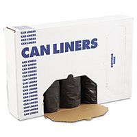 Boardwalk 3858H Low-Density Can Liners, 60gal, .65mil, 38w x 58h, Black (4 Rolls of 25)