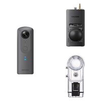 Ricoh Theta V 4k 360 Spherical Camera with TA-1 3D Audio Microphone for Theta V and TW-1 Underwater Housing for Theta Spherical Cameras (V, S & SC)
