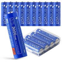 enevolt AA Rechargeable Batteries High-Capacity 3000mAh Ni-MH 1,000 Recharge Cycles and Low Self-Discharge, Pre-Charged - 16 Pack