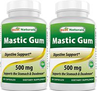 2 Pack - Best Naturals Mastic Gum Capsules 500 mg - 60 Count - (Non-GMO) (Gluten Free) - Promotes Healthy Stomach & Duodenal Health - (Total 120 Capsules)