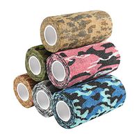 Andux Land 6 Rolls Camouflage Tape Bandage Cohesive Bandage Stealth Camo Tape Random Colors ZZTXBD-03(10.0cm*4.5m)