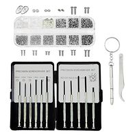 Stritra - Eyeglass Sunglass Repair Kit with Screws Tweezers Screwdriver Tiny Nuts Washer Assortment for Spectacles Watch with Eye Glasses Nose Pads (1100+ pcs)