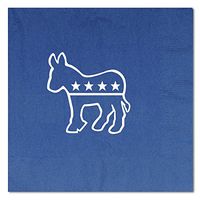Club Pack of 192 Blue and White Democratic 2-Ply Luncheon Napkins