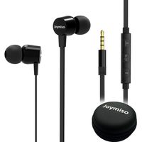 Joymiso Tangle Free Earbuds for Kids Women Small Ears with Case, Lightweight Ergonomic in Ear Headphones, Flat Cable Ear Buds Wired Earphones with Microphone and Volume Control for Cell Phones Laptop