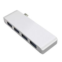 USB C Hub, Tekace 4-in-1 Type C Hub to USB 3.0 Adapter Aluminium with 4 USB Ports for More Type C Device Laptop (Silver)