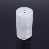 SPHTOEO 4pcs Clear Color 2-AA to D Size Battery Holder Converter Adapter Case