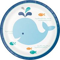 Creative Converting 322199 96 Count Sturdy Style Dessert/Small Paper Plates, Lil' Spout Blue