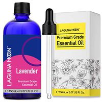 Lagunamoon Lavender Oil, Premium Grade Essential Oil for Aromatherapy Diffuser Relaxation, Skin Therapy, Large Glass Bottle with Dropper 5.07 Fl Oz
