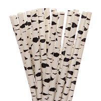 Black and White Birch Tree Paper Straws (100)