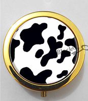 BlackKey Cow Pattern 3-Compartment Decorative Pocket Gift Box Case Organizer for Pill, Color 2 -1332