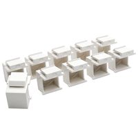 TRIPP LITE Snap in Blank Keystone Jack Insert, 10 Pack, White (N040-010-WH)