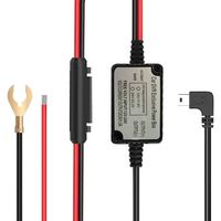 Dash Camera Hard Wire Kit With Left Angle Mini Usb For Mini USB Dashboard Camera Power Supply Car DVR Power Box,11.5 Foot,DC 12/24V to 5V,Direct Hardwire Car Charger Cable Kit(Left Angle Mini Usb)