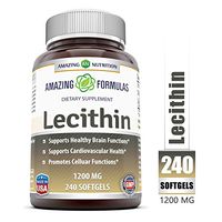 Amazing Formulas Lecithin Dietary Supplement * 1200 mg High Potency Lecithin Softgels (Non GMO,Gluten Free) -Promotes Brain & Cardiovascular Health * Aids in Cellular Activities * 240 Softgels