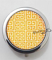 BlackKey Greek Pattern 3-Compartment Decorative Pocket Gift Box Case Organizer for Pill, Color 1 -2105