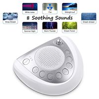 White Noise Sound Machine, 8 Natural Soothing Sounds for Sleeping, Timer, USB Charging Ports, Headphone Jack, Battery Powered, Portable Sound Therapy for Baby,Home, Office Privacy or Travel