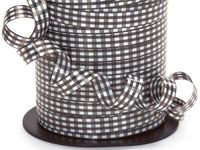 250YDS Spool of 3/8" Adorable Black White Gingham Checkered Poly Curling Ribbon