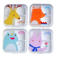 angel3292 Cartoon Animal Printed 4/6 Slot Pill Box Storage Case Travel Vitamin Organizer