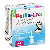 Pedia-Lax Liquid Glycerin Suppositories Laxative, Kid's Constipation Relief in Minutes (6 Count per box of 0.135 Fl Oz each), 0.81 Fl Oz, Pack of 24