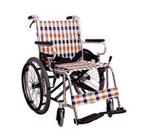 Folding Lightweight Wheelchair, Ergonomic Medical Wheelchair, Handicapped for The Disabled, Aluminum Alloy Manual Wheel Wheelchair with Large Rear Wheel