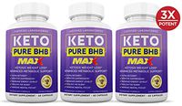 Keto Pure BHB Max 1200MG Keto Pills Advanced Ketogenic Supplement Real Exogenous Ketones Ketosis for Men Women 60 Capsules 3 Bottles