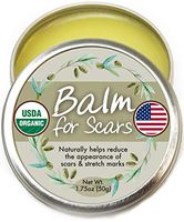 Organic Scar Fade Balm Cream - Natural, Made in USA (1.75oz Large Size) USDA Scar Treatment Gel Salve to Moisturize, Protect, Heal Skin. Surgery Scar Removal, Stretch mark, Acne Spots, etc.