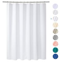 AmazerBath Plastic Shower Curtain, 72" W x 72" H White EVA 8G Shower Curtain with Heavy Duty Clear Stones and Grommet Holes, Waterproof Thick Bathroom Plastic Shower Curtains Without Odor