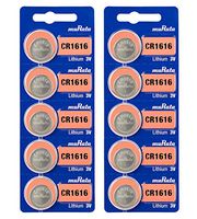 Murata CR1616 Battery 3V Lithium Coin Cell - Replaces Sony CR1616 (10 Batteries)