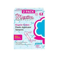 Maxim Organic Cotton Tampons, BPA Free Plastic Applicator Tampon, 28ct, Multi Pack 12 Regular 12 Super and 4 Super Plus Organic Tampons, No Chlorine/Dioxin/Chemical, FDA/ICEA Approved