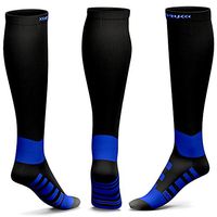 Compression Socks Men Women for Edema, Varicose Veins, Diabetic Socks Black Blue M
