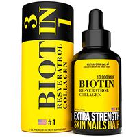 3-in-1 (Anti-Aging Formula) Biotin 10000 mcg, Collagen & Resveratrol - Stronger & Healthier Hair, Skin, Nails & Anti-Aging Effect | Organic Revolutionary Supplement | Made in USA | Visible Effect