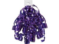 Pack Of 12, Solid Purple Punch High Gloss Curly Gift Bows 12 Strands on Hang Tab Made In USA