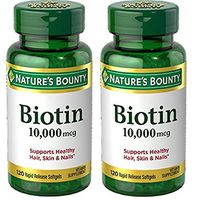 Nature's Bounty Biotin 10,000 mcg, Rapid Release Softgels 120 ea (Pack of 4)