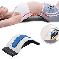 Dyna-Living Magic Back Stretcher Lumbar Support Stretching Device Posture Corrector Acupuncture Massager for Lower Relief Lumbar Pain Get Muscle Tension (White-Blue)