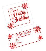 72pack Tags and Envelope Seals Red and White Snowflakes Gift Tags and Merry Christmas Envelope Stickers Seals
