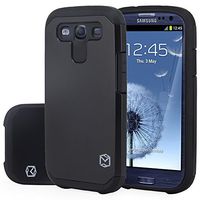 S3 Case, MP-MALL [Dual Layer] [Shockproof] Armor Hybrid Defender Anti-Drop Rugged Premium Protective Case Cover Fit for Samsung Galaxy S3 (Black)