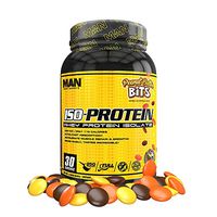 Man Sports Iso Protein. Peanut Butter Bits Flavored Gluten Free Whey Protein Powder for Muscle Growth and Repair (30 Servings)