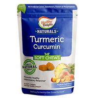 Healthy Delights Naturals, Turmeric Curcumin Soft Chews, Promotes Healthy Inflammation Response, 100 mg of Turmeric per chew, Delicious Tropical Fruit Flavor, 30 Count