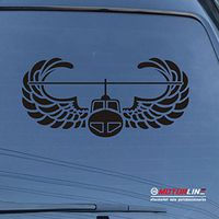 3S MOTORLINE Air Assault Badge Decal Sticker US Army Car Vinyl Pick Size Color die Cut (Black, 6'' (15.2cm))