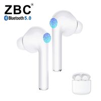 ZBC I9X Truly Wireless Bluetooth Earbuds V5.0 Noise Reduction Headphones Hi-Fi 3D Stereo Sound Built-in Mic Earphones in-Ear TWS Headsets Smart Touch Portable Charging Case Long Playtime Auto Pairing