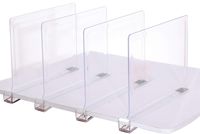 Sooyee Beautiful 4 PCS Acrylic Shelf Dividers, Perfect Perfect for Closets Kitchen Bedroom Shelving Organization to Organize Clothes Closet Shelves, Books,Towels and Hats, Purses Separators,Clear.