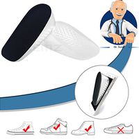 Gel Shoes Insoles Lift, Heels Lift Protector Inserts, Heel Support Medical Silicone Pads, Height Increase Cushion, Women’s Shock Absorbing Heel Cups, for Sore Heel Pain Bone Spur (Black, 1.38")